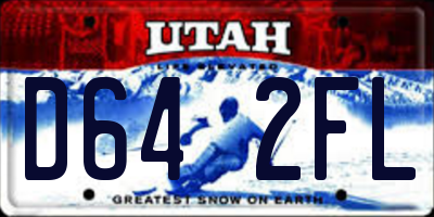 UT license plate D642FL