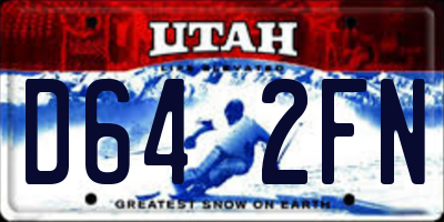 UT license plate D642FN