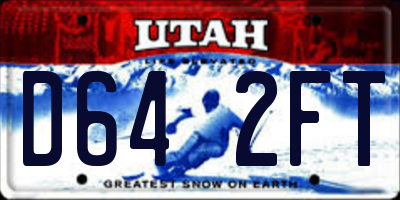 UT license plate D642FT