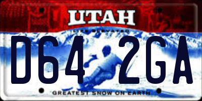 UT license plate D642GA