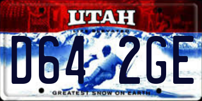 UT license plate D642GE