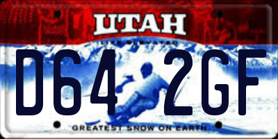 UT license plate D642GF