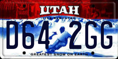 UT license plate D642GG