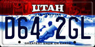 UT license plate D642GL