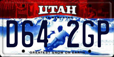 UT license plate D642GP