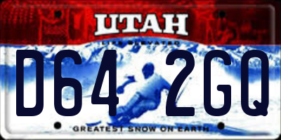 UT license plate D642GQ