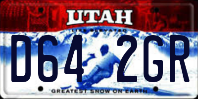 UT license plate D642GR