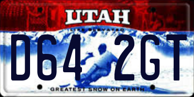 UT license plate D642GT