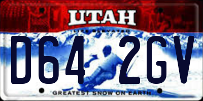 UT license plate D642GV
