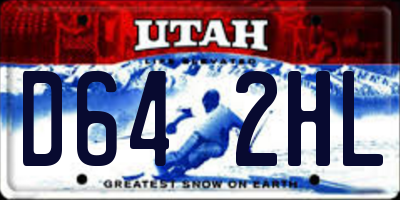 UT license plate D642HL