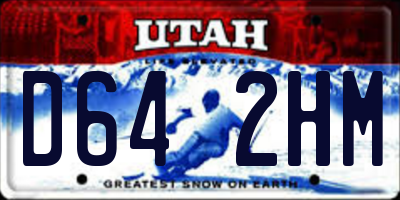 UT license plate D642HM