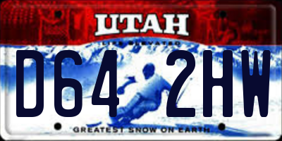 UT license plate D642HW