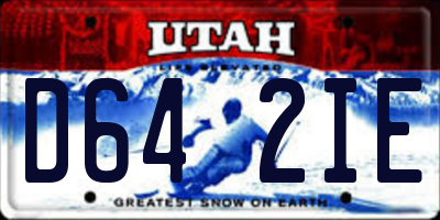 UT license plate D642IE