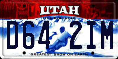 UT license plate D642IM