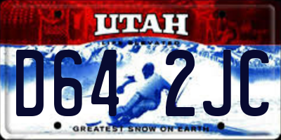 UT license plate D642JC