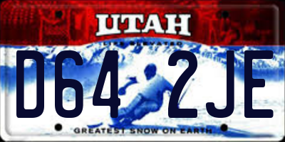 UT license plate D642JE
