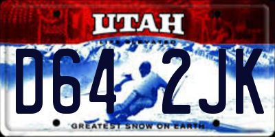 UT license plate D642JK