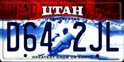 UT license plate D642JL
