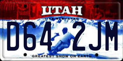 UT license plate D642JM
