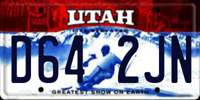 UT license plate D642JN