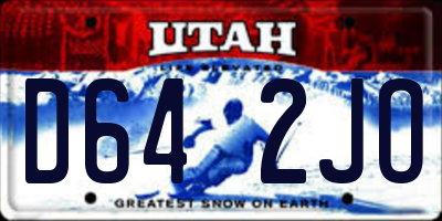 UT license plate D642JO