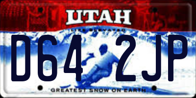 UT license plate D642JP