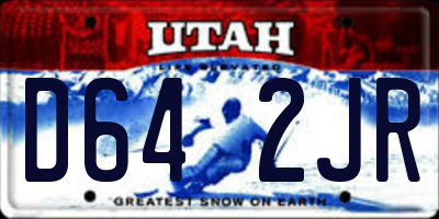 UT license plate D642JR