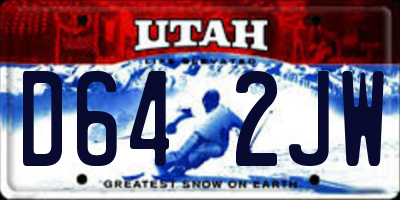 UT license plate D642JW