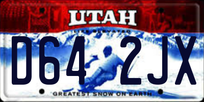 UT license plate D642JX