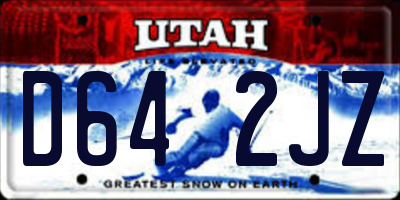 UT license plate D642JZ
