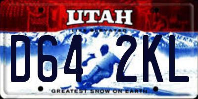 UT license plate D642KL
