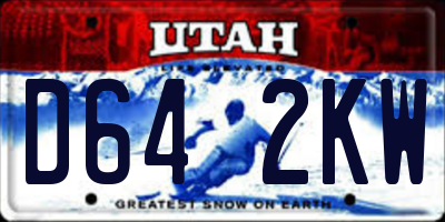 UT license plate D642KW