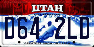 UT license plate D642LD