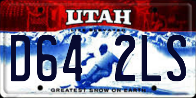 UT license plate D642LS