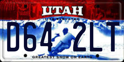 UT license plate D642LT