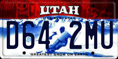 UT license plate D642MU