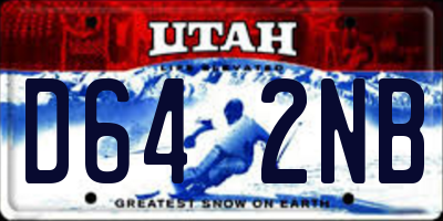 UT license plate D642NB