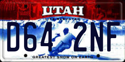 UT license plate D642NF