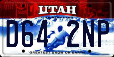 UT license plate D642NP