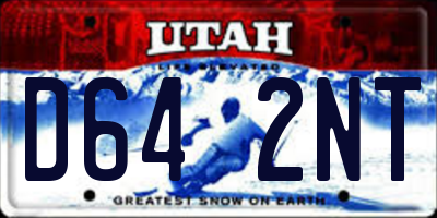 UT license plate D642NT
