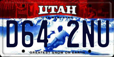 UT license plate D642NU