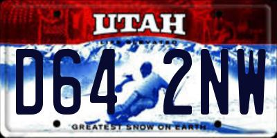 UT license plate D642NW