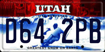 UT license plate D642PB