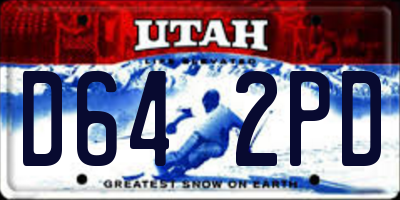 UT license plate D642PD