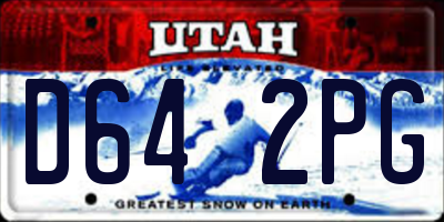 UT license plate D642PG