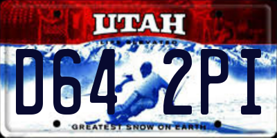 UT license plate D642PI