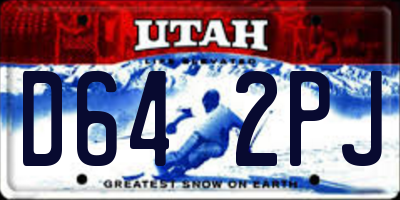 UT license plate D642PJ