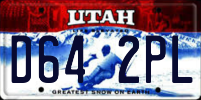 UT license plate D642PL