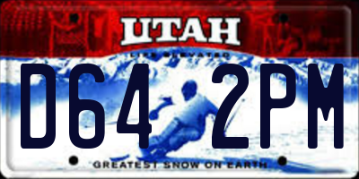 UT license plate D642PM