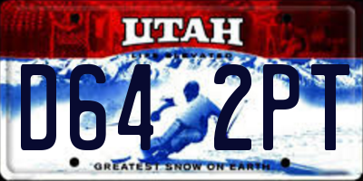UT license plate D642PT